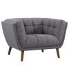 Phantom Mid-Century Modern Sofa Chair in Dark Gray Linen and Walnut Legs by Armen Living -Armen Living Online Shop dark gray armen living accent chairs lcph1dg 64 1000