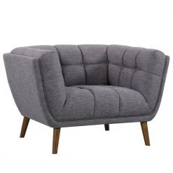 Phantom Mid-Century Modern Sofa Chair in Dark Gray Linen and Walnut Legs by Armen Living -Armen Living Online Shop dark gray armen living accent chairs lcph1dg fa 1000