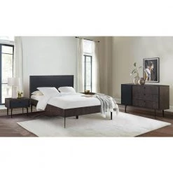 Cross Dark Gray Solid Oak Queen 4-Piece Bedroom Set by Armen Living -Armen Living Online Shop dark gray armen living bedroom sets setcrbdqn4b 31 1000