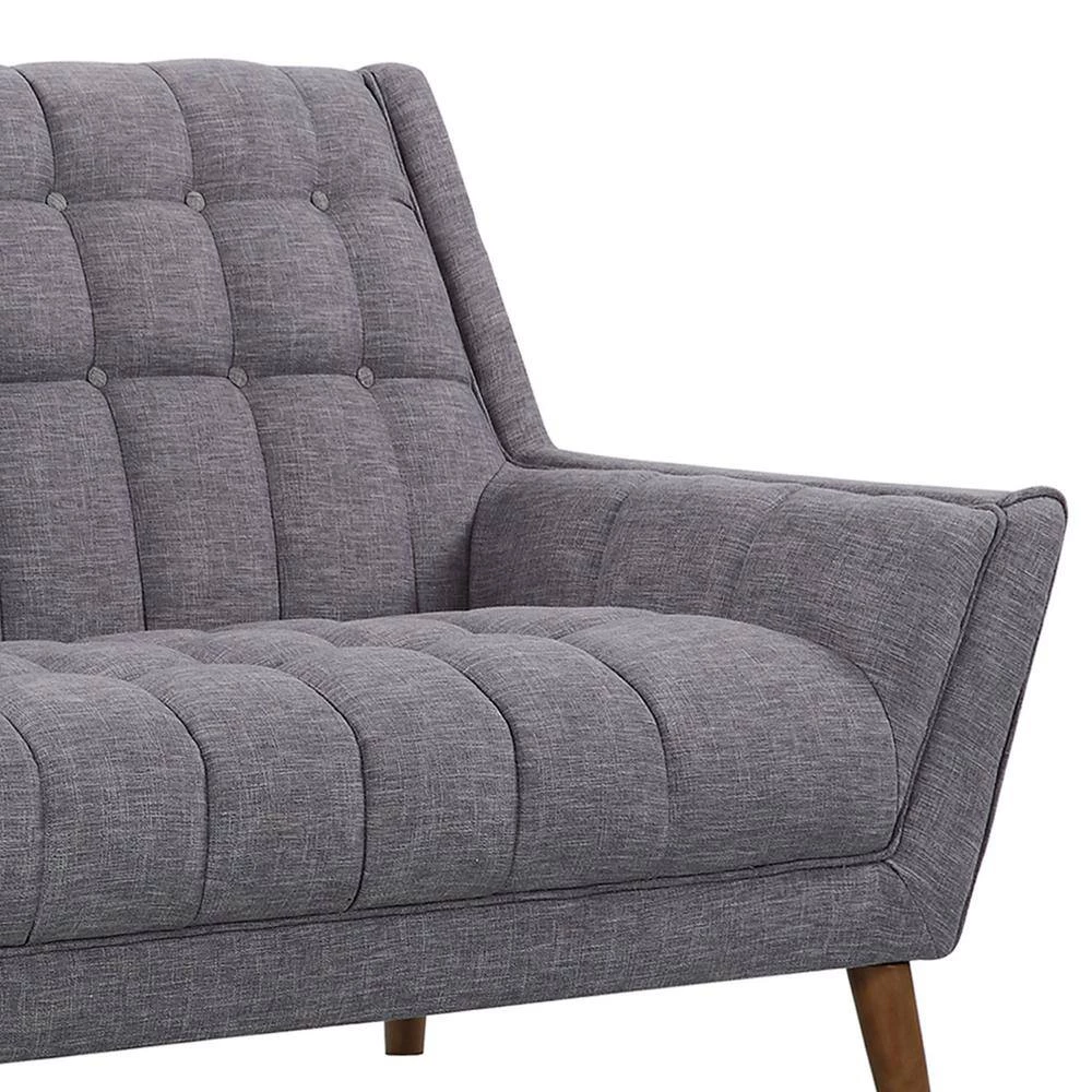 Cobra Mid-Century Modern Loveseat in Dark Gray Linen and Walnut Legs by Armen Living 7 Cobra Mid-Century Modern Loveseat in Dark Gray Linen and Walnut Legs by Armen Living - Image 5