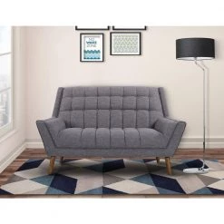 Cobra Mid-Century Modern Loveseat in Dark Gray Linen and Walnut Legs by Armen Living 15 Cobra Mid-Century Modern Loveseat in Dark Gray Linen and Walnut Legs by Armen Living -Armen Living Online Shop dark gray armen living loveseats lcco2dg 31 1000