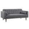 Element 67 in. Dark Gray Linen 2-Seater Loveseat with Tapered Wood Legs by Armen Living