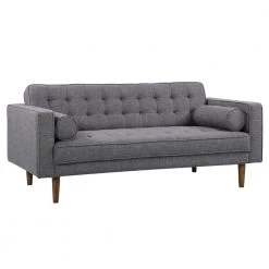 Element 67 in. Dark Gray Linen 2-Seater Loveseat with Tapered Wood Legs by Armen Living
