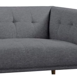 Hudson 62 in. Dark Gray Button Tufted Linen 2-Seater Loveseat with Walnut Legs by Armen Living -Armen Living Online Shop dark gray armen living loveseats lchu2dg 1f 1000