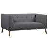 Hudson 62 in. Dark Gray Button Tufted Linen 2-Seater Loveseat with Walnut Legs by Armen Living -Armen Living Online Shop dark gray armen living loveseats lchu2dg 64 1000