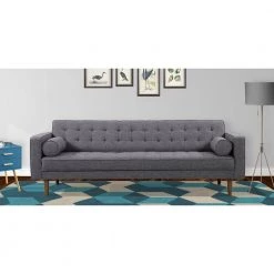 Element Mid-Century Modern Dark Gray Linen and Walnut Legs Sofa by Armen Living -Armen Living Online Shop dark gray armen living sofas couches lcel3dg 31 1000