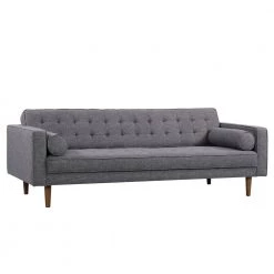 Element Mid-Century Modern Dark Gray Linen and Walnut Legs Sofa by Armen Living