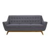 Janson 82 in. Dark Gray Polyester 3-Seater Chesterfield Sofa with Flared Arms by Armen Living -Armen Living Online Shop dark gray armen living sofas couches lcjo3gr 64 1000