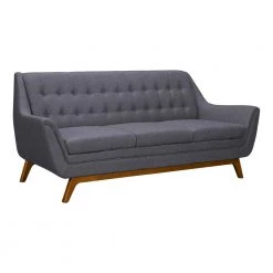 Janson 82 in. Dark Gray Polyester 3-Seater Chesterfield Sofa with Flared Arms by Armen Living -Armen Living Online Shop dark gray armen living sofas couches lcjo3gr c3 1000
