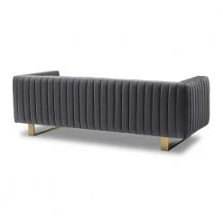 Delilah Dark Grey Velvet Sofa with Matte Gold Legs by Armen Living -Armen Living Online Shop dark grey armen living sofas couches lcdh3grey 4f 1000