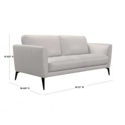 Genuine Dove Grey Leather Contemporary Sofa with Black Metal Legs by Armen Living -Armen Living Online Shop dove grey armen living sofas couches lchp3gr 40 1000