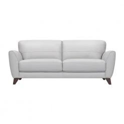 Jedd 81.9 in. DOVE GREY Leather 3-Seater Lawson Sofa with Wood Legs by Armen Living