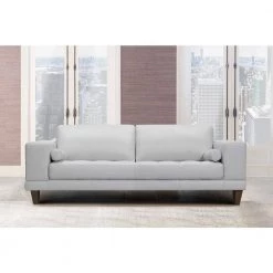 Wynne 93.8 in. Dove Gray Leather 3-Seater Lawson Sofa with Wood Legs by Armen Living 17 Wynne 93.8 in. Dove Gray Leather 3-Seater Lawson Sofa with Wood Legs by Armen Living -Armen Living Online Shop dove grey armen living sofas couches lcwy3dv 31 1000
