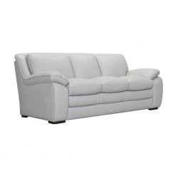 Zanna 91.4 in. DOVE GREY Leather 3-Seater Camelback Sofa with Wood Legs by Armen Living -Armen Living Online Shop dove grey armen living sofas couches lcza3dv c3 1000