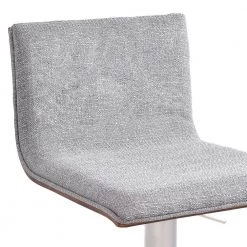 Crystal Bar Stool in Brushed Steel with Grey Fabric upholstery and Walnut Back by Armen Living -Armen Living Online Shop gray and brushed steel armen living bar stools lccrbagrf 4f 1000