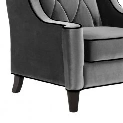 Barrister Gray Velvet with Black Piping Accent Chair by Armen Living -Armen Living Online Shop gray armen living accent chairs lc8441gray 1f 1000