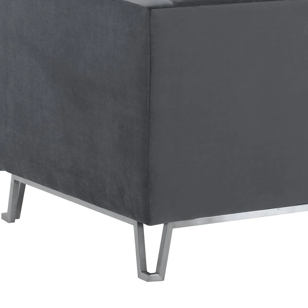 Everest Gray Fabric Upholstered Sofa Accent Chair with Brushed Stainless Steel Legs by Armen Living 8 Everest Gray Fabric Upholstered Sofa Accent Chair with Brushed Stainless Steel Legs by Armen Living - Image 6