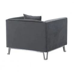 Everest Gray Fabric Upholstered Sofa Accent Chair with Brushed Stainless Steel Legs by Armen Living 12 Everest Gray Fabric Upholstered Sofa Accent Chair with Brushed Stainless Steel Legs by Armen Living -Armen Living Online Shop gray armen living accent chairs lcev1grey 4f 1000