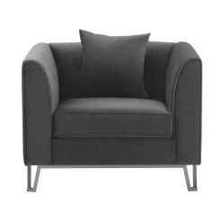 Everest Gray Fabric Upholstered Sofa Accent Chair with Brushed Stainless Steel Legs by Armen Living 11 Everest Gray Fabric Upholstered Sofa Accent Chair with Brushed Stainless Steel Legs by Armen Living -Armen Living Online Shop gray armen living accent chairs lcev1grey c3 1000