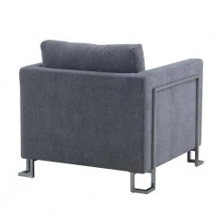 Heritage Gray Fabric Upholstered Accent Chair with Brushed Stainless Steel Legs by Armen Living -Armen Living Online Shop gray armen living accent chairs lcht1grey 4f 1000
