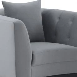 Melange Gray Velvet Accent Chair with Black Wood Base by Armen Living -Armen Living Online Shop gray armen living accent chairs lcmg1grey 1f 1000