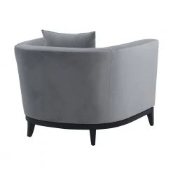 Melange Gray Velvet Accent Chair with Black Wood Base by Armen Living -Armen Living Online Shop gray armen living accent chairs lcmg1grey 4f 1000