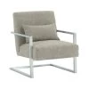 Armen in Gray Linen and Steel Living Skyline Modern Accent Chair by Armen Living
