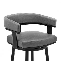 Cohen 30 in. Bar Height Low Back Swivel Bar Stool in Black and Grey Faux Leather by Armen Living 16 Cohen 30 in. Bar Height Low Back Swivel Bar Stool in Black and Grey Faux Leather by Armen Living -Armen Living Online Shop gray armen living bar stools 721535761975 fa 1000