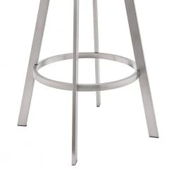Chelsea 34 in. Gray Standard Back Stainless Steel 26 in. Bar Stool with Faux Leather Seat by Armen Living -Armen Living Online Shop gray armen living bar stools lccsbabsgr26 fa 1000