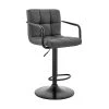 Laurant 37-45 in. H Adjustable Gray Faux Leather Swivel Bar Stool by Armen Living -Armen Living Online Shop gray armen living bar stools lclabablgr 64 1000