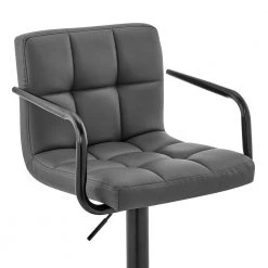 Laurant 37-45 in. H Adjustable Gray Faux Leather Swivel Bar Stool by Armen Living -Armen Living Online Shop gray armen living bar stools lclabablgr fa 1000