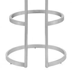 Vander 26 in. H Gray Faux Leather and Brushed Stainless Steel Backless Swivel Bar Stool by Armen Living -Armen Living Online Shop gray armen living bar stools lcvdbabsgr26 fa 1000