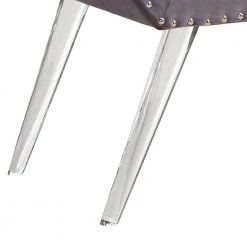 Silas Gray 20 in. H x 36 in. W x 17 in. D Ottoman Bench in Tufted Velvet with Nailhead Trim and Acrylic Legs by Armen Living -Armen Living Online Shop gray armen living bedroom benches lcsibegray 1f 1000