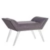 Silas Gray 20 in. H x 36 in. W x 17 in. D Ottoman Bench in Tufted Velvet with Nailhead Trim and Acrylic Legs by Armen Living