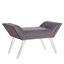 Silas Gray 20 in. H x 36 in. W x 17 in. D Ottoman Bench in Tufted Velvet with Nailhead Trim and Acrylic Legs by Armen Living