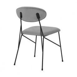 Alice Gray Velvet and Black Metal Dining Chairs (Set of 2) by Armen Living -Armen Living Online Shop gray armen living dining chairs lcalsiblgr 1f 1000