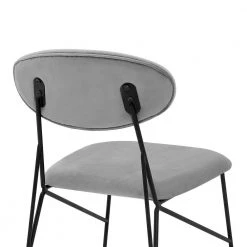 Alice Gray Velvet and Black Metal Dining Chairs (Set of 2) by Armen Living -Armen Living Online Shop gray armen living dining chairs lcalsiblgr 44 1000