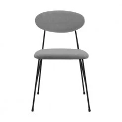 Alice Gray Velvet and Black Metal Dining Chairs (Set of 2) by Armen Living -Armen Living Online Shop gray armen living dining chairs lcalsiblgr 4f 1000