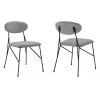 Alice Gray Velvet and Black Metal Dining Chairs (Set of 2) by Armen Living 1 Alice Gray Velvet and Black Metal Dining Chairs (Set of 2) by Armen Living -Armen Living Online Shop gray armen living dining chairs lcalsiblgr 64 1000