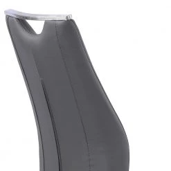 Bravo 39 in. Gray Faux Leather and Brushed Stainless Steel Finish Contemporary Dining Chair (Set of 2) by Armen Living 16 Bravo 39 in. Gray Faux Leather and Brushed Stainless Steel Finish Contemporary Dining Chair (Set of 2) by Armen Living -Armen Living Online Shop gray armen living dining chairs lcbrsigr fa 1000