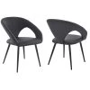 Elin Gray Faux Leather and Black Metal Dining Chairs (Set of 2) by Armen Living -Armen Living Online Shop gray armen living dining chairs lcelchblgr 64 1000