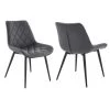 Loralie Gray Faux Leather and Black Metal Dining Chairs (Set of 2) by Armen Living -Armen Living Online Shop gray armen living dining chairs lclrsiblgr 64 1000