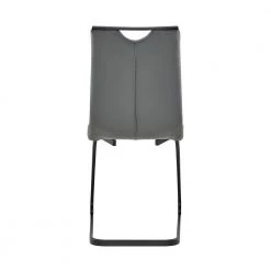 Pacific Dining Room Chair in Grey Faux Leather and Black (Set of 2) by Armen Living -Armen Living Online Shop gray armen living dining chairs lcpcsigrpu 44 1000