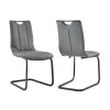 Pacific Dining Room Chair in Grey Faux Leather and Black (Set of 2) by Armen Living -Armen Living Online Shop gray armen living dining chairs lcpcsigrpu 64 1000