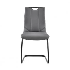 Pacific Dining Room Chair in Grey Faux Leather and Black (Set of 2) by Armen Living -Armen Living Online Shop gray armen living dining chairs lcpcsigrpu c3 1000