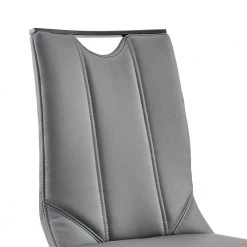 Pacific Dining Room Chair in Grey Faux Leather and Black (Set of 2) by Armen Living -Armen Living Online Shop gray armen living dining chairs lcpcsigrpu fa 1000