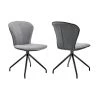 Petrie Dining Room Accent Chair in Grey Fabric and Black (Set of 2) by Armen Living -Armen Living Online Shop gray armen living dining chairs lcpesigr 64 1000