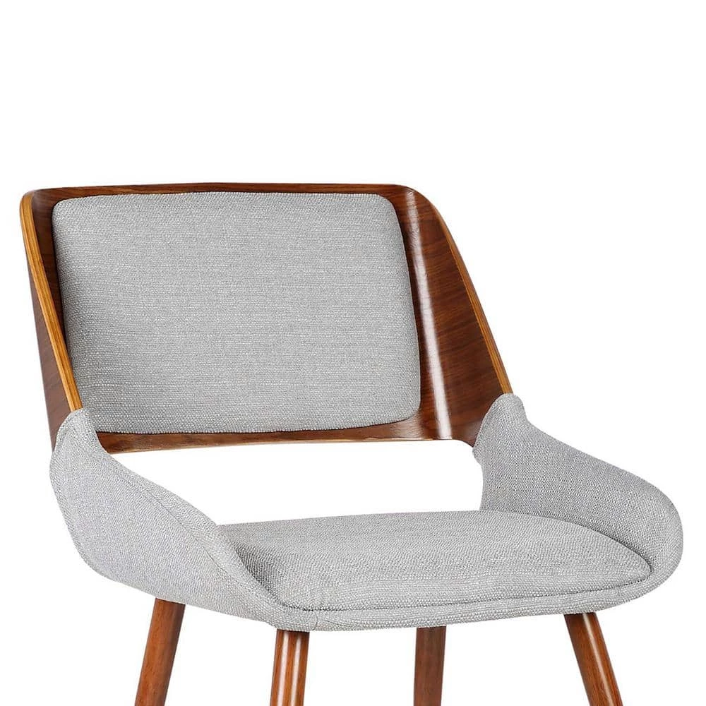 Panda 31 in. Gray Fabric and Walnut Wood Finish Mid-Century Dining Chair by Armen Living 8 Panda 31 in. Gray Fabric and Walnut Wood Finish Mid-Century Dining Chair by Armen Living - Image 6