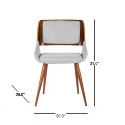 Panda 31 in. Gray Fabric and Walnut Wood Finish Mid-Century Dining Chair by Armen Living 14 Panda 31 in. Gray Fabric and Walnut Wood Finish Mid-Century Dining Chair by Armen Living -Armen Living Online Shop gray armen living dining chairs lcpnsiwagray 40 1000