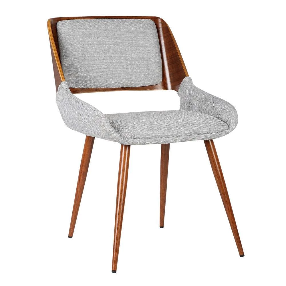 Panda 31 in. Gray Fabric and Walnut Wood Finish Mid-Century Dining Chair by Armen Living 3 Panda 31 in. Gray Fabric and Walnut Wood Finish Mid-Century Dining Chair by Armen Living